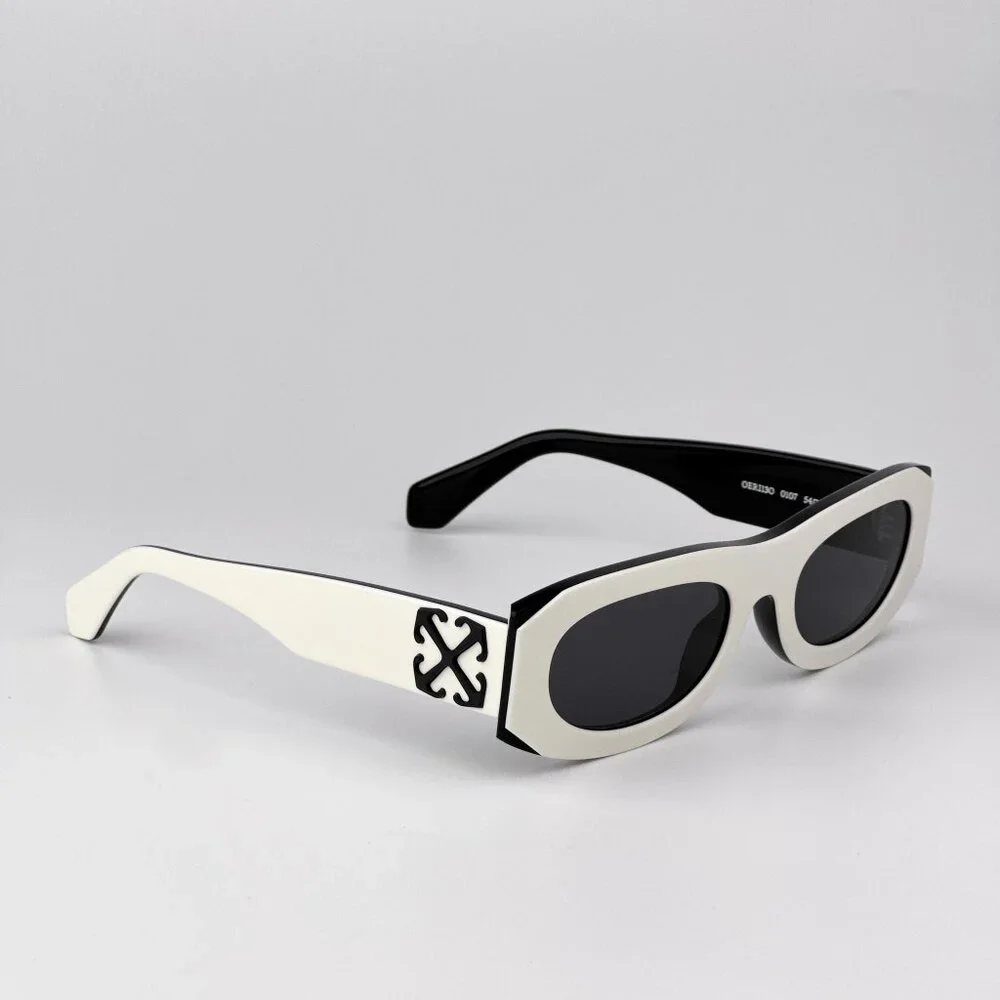 Off-White ORLANDO Men Sunglasses White/Black Oval Frame Model OERI13O 0107